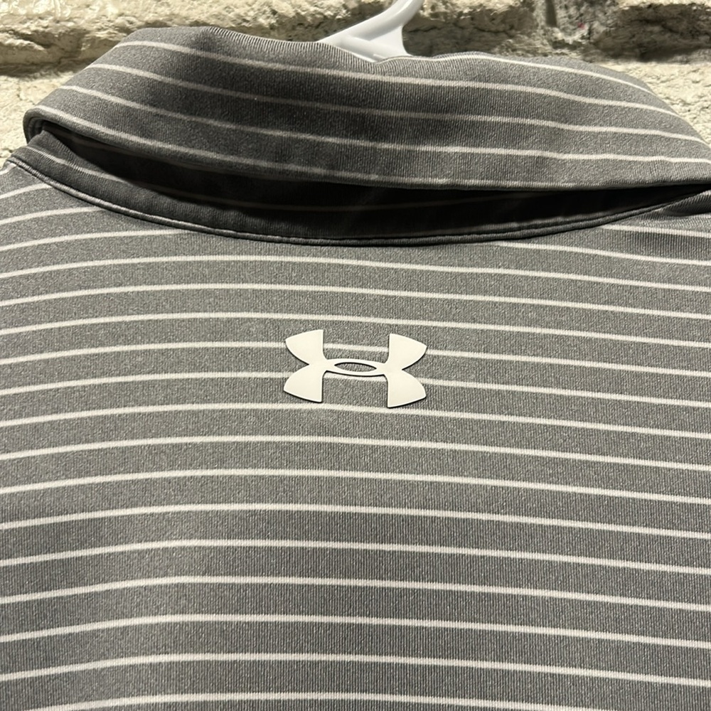 Under Armour Heat Gear, men’s Golf Polo Dr Fit, Exc Cond! Size XL, Grey w/white - Picture 4 of 7